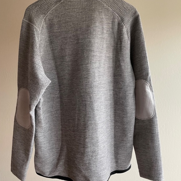 Men's Adidas AdiPure Grey Waffle Fleece Quarter-zip Sweater, Size L - Picture 6 of 6
